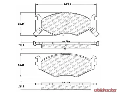 Centric C-Tek Semi-Metallic Brake Pads with Shims 102.05220 - 102.05220