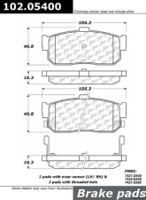 Centric C-Tek Semi-Metallic Brake Pads with Shims 102.05400                                     - 102.05400 - Image 2