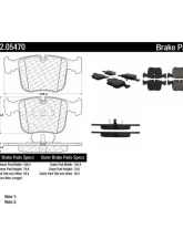 Centric C-Tek Semi-Metallic Brake Pads with Shims 102.05470                                     - 102.05470 - Image 2