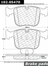 Centric C-Tek Semi-Metallic Brake Pads with Shims 102.05470                                     - 102.05470 - Image 3