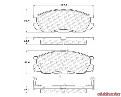 Centric C-Tek Semi-Metallic Brake Pads with Shims 102.05520 - 102.05520