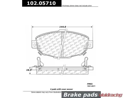 Centric C-Tek Semi-Metallic Brake Pads with Shims 102.05710 - 102.05710