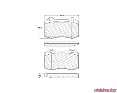 Centric C-Tek Semi-Metallic Brake Pads with Shims 102.05921 - 102.05921