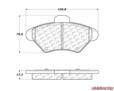 Centric C-Tek Semi-Metallic Brake Pads with Shims 102.06000 - 102.06000