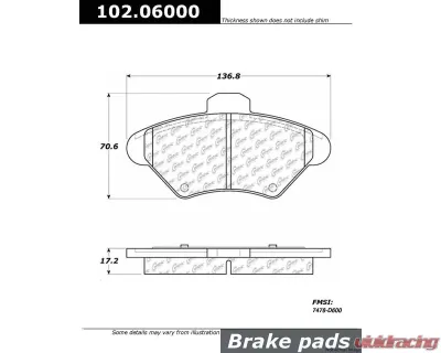 Centric C-Tek Semi-Metallic Brake Pads with Shims 102.06000 - 102.06000