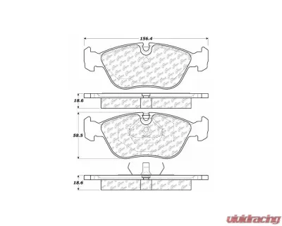 Centric C-Tek Semi-Metallic Brake Pads with Shims 102.06180 - 102.06180