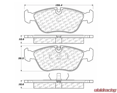 Centric C-Tek Semi-Metallic Brake Pads with Shims 102.06180 - 102.06180
