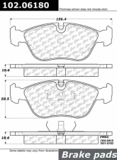 Centric C-Tek Semi-Metallic Brake Pads with Shims 102.06180                                     - 102.06180 - Image 2