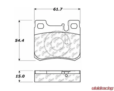 Centric C-Tek Semi-Metallic Brake Pads with Shims 102.06200 - 102.06200