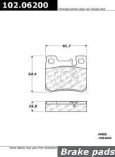 Centric C-Tek Semi-Metallic Brake Pads with Shims 102.06200                                     - 102.06200 - Image 2