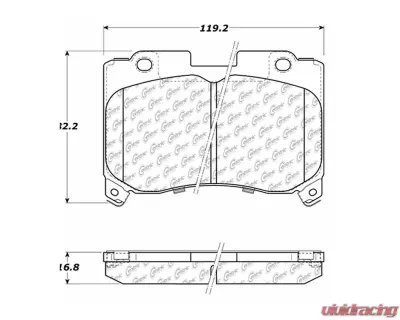 Centric C-Tek Semi-Metallic Brake Pads with Shims 102.06290 - 102.06290