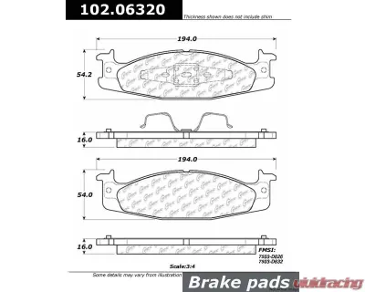Centric C-Tek Semi-Metallic Brake Pads with Shims 102.06320 - 102.06320
