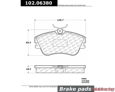 Centric C-Tek Semi-Metallic Brake Pads with Shims 102.06380 - 102.06380