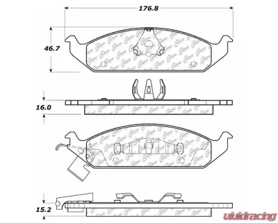 Centric C-Tek Semi-Metallic Brake Pads with Shims 102.06500 - 102.06500