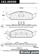 Centric C-Tek Semi-Metallic Brake Pads with Shims 102.06500                                     - 102.06500 - Image 2