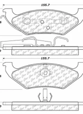Centric C-Tek Semi-Metallic Brake Pads with Shims 102.06620                                     - 102.06620 - Image 4