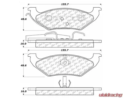 Centric C-Tek Semi-Metallic Brake Pads with Shims 102.06620 - 102.06620