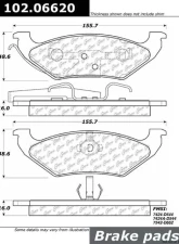 Centric C-Tek Semi-Metallic Brake Pads with Shims 102.06620                                     - 102.06620 - Image 2
