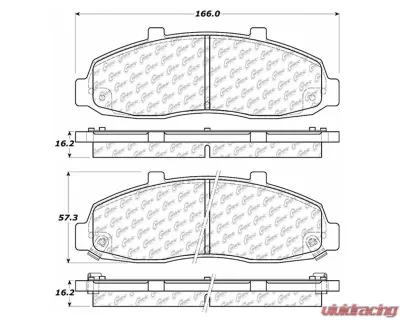 Centric C-Tek Semi-Metallic Brake Pads with Shims 102.06790 - 102.06790