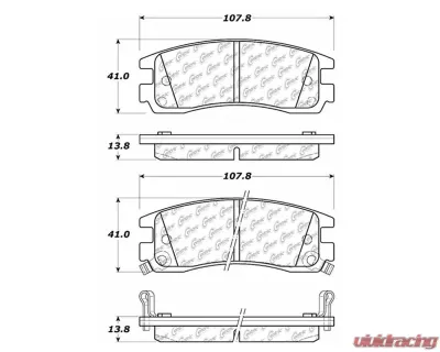 Centric C-Tek Semi-Metallic Brake Pads with Shims 102.06980 - 102.06980