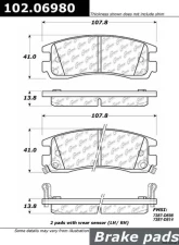 Centric C-Tek Semi-Metallic Brake Pads with Shims 102.06980                                     - 102.06980 - Image 2