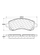 Centric C-Tek Semi-Metallic Brake Pads with Shims 102.07220                                     - 102.07220 - Image 4