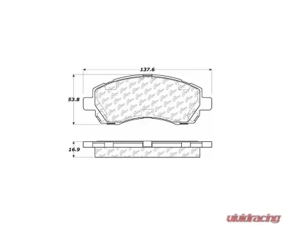 Centric C-Tek Semi-Metallic Brake Pads with Shims 102.07220 - 102.07220