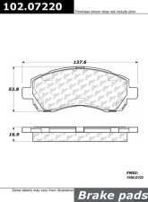 Centric C-Tek Semi-Metallic Brake Pads with Shims 102.07220                                     - 102.07220 - Image 2