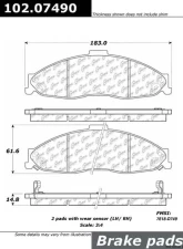 Centric C-Tek Semi-Metallic Brake Pads with Shims 102.07490                                     - 102.07490 - Image 3