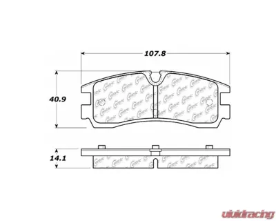 Centric C-Tek Semi-Metallic Brake Pads with Shims 102.07540 - 102.07540
