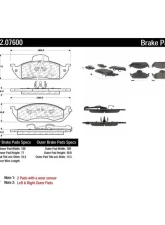 Centric C-Tek Semi-Metallic Brake Pads with Shims 102.07600                                     - 102.07600 - Image 2