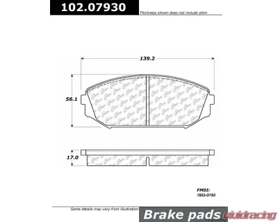 Centric C-Tek Semi-Metallic Brake Pads with Shims 102.07930 - 102.07930