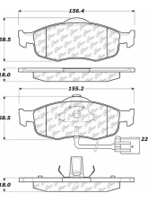 Centric C-Tek Semi-Metallic Brake Pads with Shims 102.08010                                     - 102.08010 - Image 4