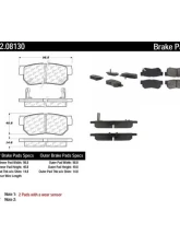 Centric C-Tek Semi-Metallic Brake Pads with Shims 102.08130                                     - 102.08130 - Image 2