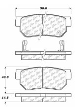 Centric C-Tek Semi-Metallic Brake Pads with Shims 102.08130                                     - 102.08130 - Image 3