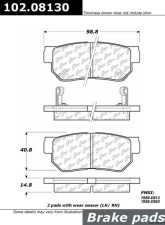 Centric C-Tek Semi-Metallic Brake Pads with Shims 102.08130                                     - 102.08130 - Image 3