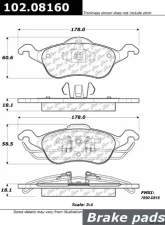 Centric C-Tek Semi-Metallic Brake Pads with Shims 102.08160                                     - 102.08160 - Image 3