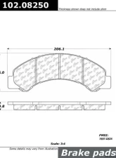 Centric C-Tek Semi-Metallic Brake Pads with Shims 102.08250                                     - 102.08250 - Image 3