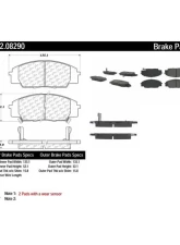 Centric C-Tek Semi-Metallic Brake Pads with Shims 102.08290                                     - 102.08290 - Image 2
