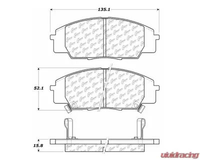 Centric C-Tek Semi-Metallic Brake Pads with Shims 102.08290 - 102.08290