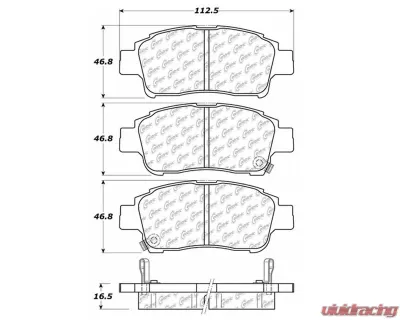 Centric C-Tek Semi-Metallic Brake Pads with Shims 102.08310 - 102.08310