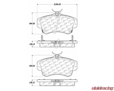 Centric C-Tek Semi-Metallic Brake Pads with Shims 102.08410 - 102.08410