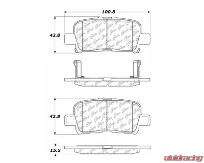 Centric C-Tek Semi-Metallic Brake Pads with Shims 102.08650 - 102.08650