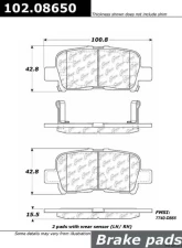 Centric C-Tek Semi-Metallic Brake Pads with Shims 102.08650                                     - 102.08650 - Image 2