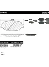 Centric C-Tek Semi-Metallic Brake Pads with Shims 102.09080                                     - 102.09080 - Image 2