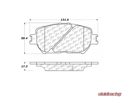 Centric C-Tek Semi-Metallic Brake Pads with Shims 102.09080 - 102.09080
