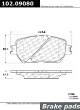 Centric C-Tek Semi-Metallic Brake Pads with Shims 102.09080                                     - 102.09080 - Image 3