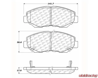 Centric C-Tek Semi-Metallic Brake Pads with Shims 102.09140 - 102.09140