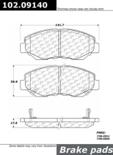 Centric C-Tek Semi-Metallic Brake Pads with Shims 102.09140                                     - 102.09140 - Image 3