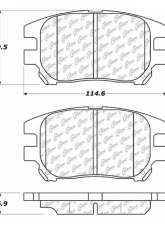 Centric C-Tek Semi-Metallic Brake Pads with Shims 102.09300                                     - 102.09300 - Image 3